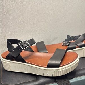 MIA Black and Brown Platform Sandals